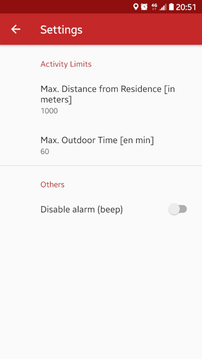 Lockdown Outdoor Limits Android Application - Outdoor activity limits during the COVID19 lockdown <br> https://play.google.com/store/apps/details?id=ro.gliapps.outdoorsportlimits